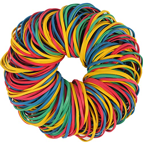 AMUU Rubber Bands Size#33 Colors About 200pcs Rubber Bands for Office School Home Strong Elastic Band 4 Colors Loop Office Supplies Blue Green Yellow Red - color: Blue, green, yellow, red