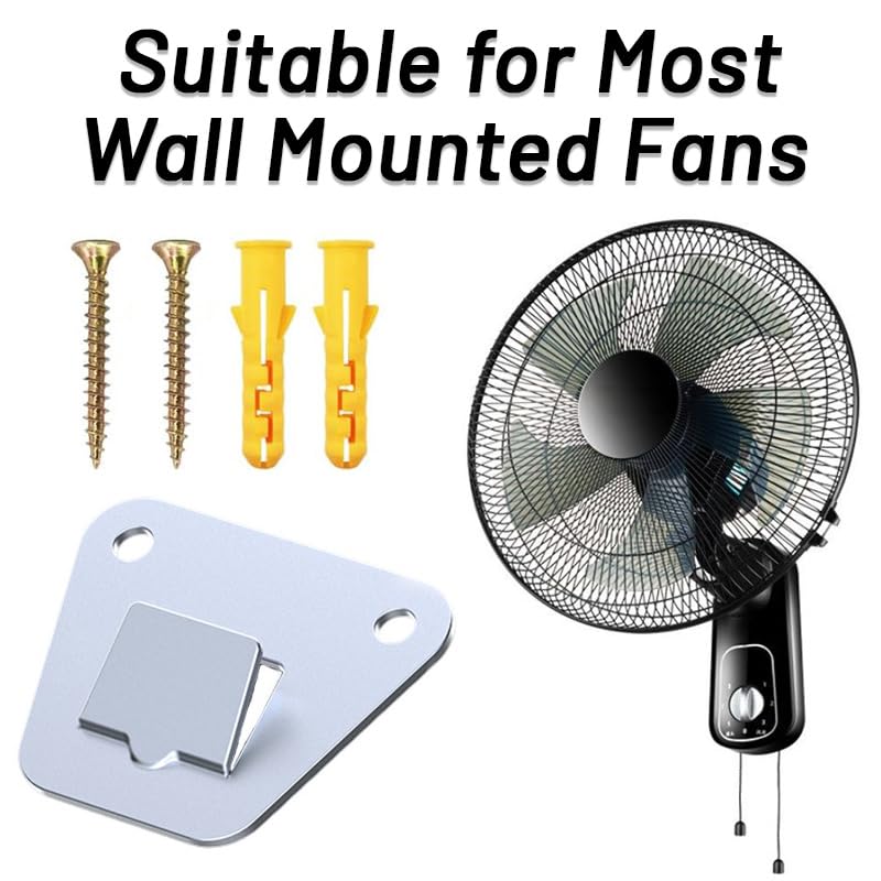 2 Pack Wall Fan Mounting Brackets - Universal Fit Thick Steel Wall Mount Fan Brackets Holders with Fastening Screws(2 Pack)