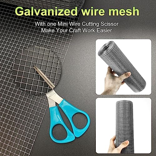 Hardware Cloth 12'' x 30' 1/4 in Galvanized Wire Mesh Roll (23 GA) Chicken Wire Fence Roll for Chicken Pen/coop Fences, Screen mesh, Rabbit/Snake Fences, Poultry enclosures, Handicraft Making, etc. - size: 12In x 30Ft