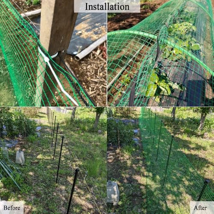 Plastic Garden Fence 4x65 FT Deer Fence Netting, Temporary Mesh Fencing Animal Barrier for Deer, Chicken, Poultry, Pet, Wildlife, Garden Bird Netting for Plant Fruit Tree Vegetable Protection - size: 4x65 FT
