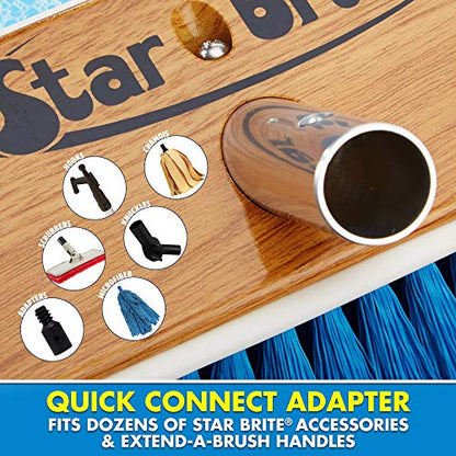 STAR BRITE 8" Premium Cleaning Brush - Synthetic Wood Block with Durable, High-Density Star Prene Fibers for Boat, RV & Auto Surfaces - Extend-A-Brush Handles - Medium Bristle, Blue (040171) - color: Blue, size: Premium 8" Brush