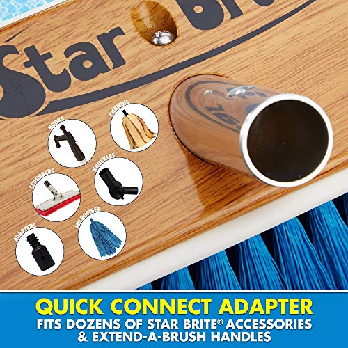 STAR BRITE 8" Premium Cleaning Brush - Synthetic Wood Block with Durable, High-Density Star Prene Fibers for Boat, RV & Auto Surfaces - Extend-A-Brush Handles - Medium Bristle, Blue (040171) - color: Blue, size: Premium 8" Brush
