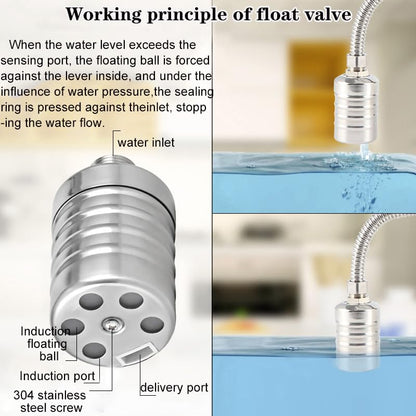 Float Valve,1/2 Water Float Valve,304 Stainless Steel Fully Automatic Water Level Controller for Water Tank,Pool, Livestock Troughs. - size: 1/2 Float Valve-1/2