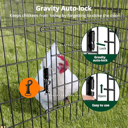 PawGiant Chicken Coop, Chicken Run Pen for Yard with Cover Outdoor Metal Portable Chicken Tractor Cage Enclosure Crate Outside for Small Animals Duck Rabbit Hen 130"×40"×40" - size: 130.0"L x 40.0"W x 40.0"H