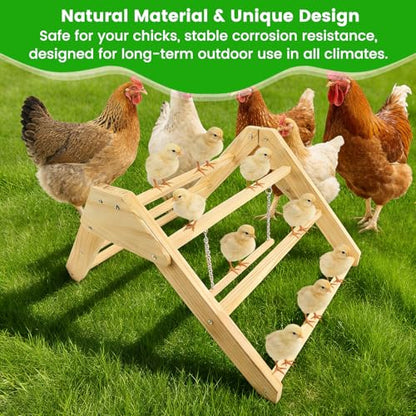 Chick Perch with Wooden Swing, Chick Roosting Bar Coop for Brooder, Chick Wooden Roosting Bar, Training Chicken Perch Fun Chicken Toys for Baby Chicks, Parakeets, Parrots