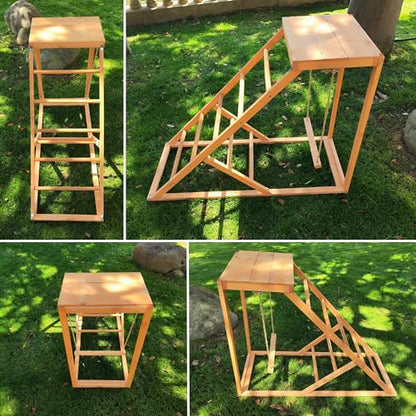 Chicken Roosting Bars with Bird Swing, Ramp, Bars Toys for Pet's Health & Happy, Chicken Perch Easy to Clean, Exercise The Bird's Claws Suitable for Backyard Farms 38.11 X 15.75 X 27.95 (A) - size: Small