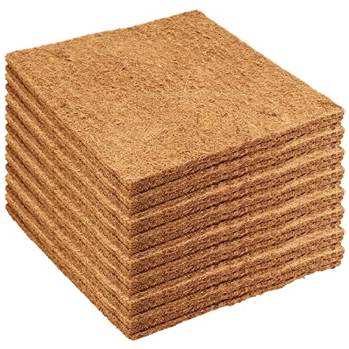 15 Pack 12 x 12 Inch Coconut Fiber Nesting Box Liners, Thickened Chicken Nesting Pads, Chicken Coop Bedding Mats Bulk, Poultry Supplies for Hen Laying Eggs (Brown)