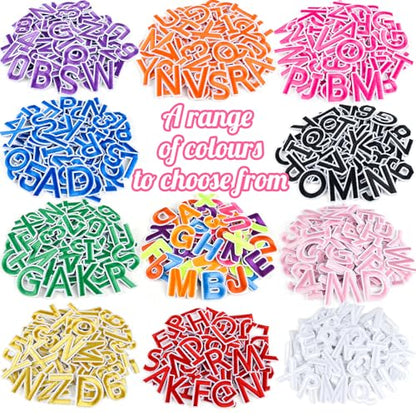 ASTARON 72 Pcs Iron on Letters and Numbers Patches, 1.5 Inch Letters A-Z Numbers 0-9 Embroidered Applique Patches Alphabet Cloth Patch for Clothes, Bags, Socks, Jeans, Hat, DIY Accessories(Purple) - color: Purple