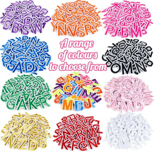 ASTARON 72 Pcs Iron on Letters and Numbers Patches, 1.5 Inch Letters A-Z Numbers 0-9 Embroidered Applique Patches Alphabet Cloth Patch for Clothes, Bags, Socks, Jeans, Hat, DIY Accessories(Black) - color: Black