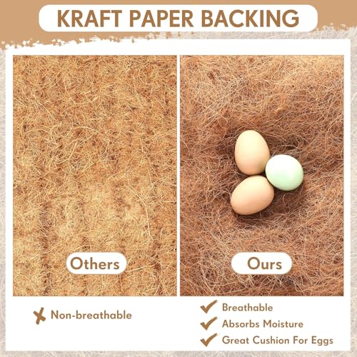 Yerliker 3 Pack Chicken Nest Box Pads Laying Hen Nesting Box Liners Nesting Pads Natural Coconut Fiber for Chicken Coop Bedding Fit Most Nest Boxes