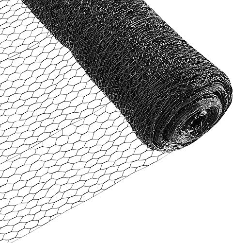 Fencer Wire 20 Gauge Black Vinyl Coated Poultry Hex Netting with 1 inch Mesh (4 ft. x 150 ft.) - size: 4 ft. x 150 ft.