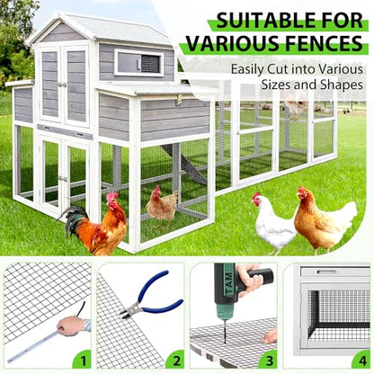 PVC Coated Welded Wire Fence,1/2 inch 48 in x 50 ft,Chicken Wire,Black Metal Fence Mesh Wire Roll,Garden Fencing Welded Wire Mesh for Pet Enclosures,Vegetable,Poultry and Agricultural Use - color: Black, size: 1/2"x1/2" 48inx50ft