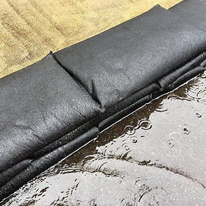 PIG Water Barrier - Sandless Sandbags for Flooding - 5 Pack - 24" L x 12" W x .25" H Water Diverter - PM50415