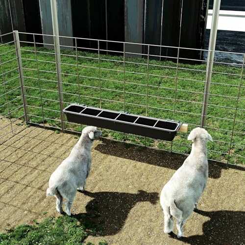 37.63In Goat Feeder, 2.5 Gallon Livestock Feeding Rack, Divided and Hanging Design for Sheep Farming, Livestock Water Trough, 1PC