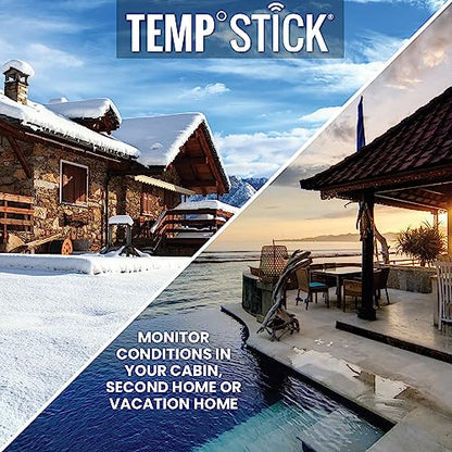 Temp Stick Remote WiFi Temperature & Humidity Sensor, Data Logger. No Subscription. 24/7 Monitor, Unlimited Text, App & Email Alerts. Made in America. Use with Alexa, IFTTT. Monitor Anywhere, Anytime - color: White