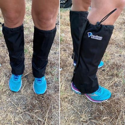 Azarxis Hiking Gaiters for Outdoor Hunting Walking Backpacking Women Men Ankle Leg Guard Boot Legging Cover Snow Waterproof - color: #01 Black
