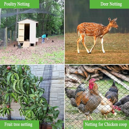 Bird Netting 15x15 Ft, 1/2In Mesh Heavy Duty Garden Netting Pest Barrier for Plants, Fruit Trees, Vegetables, Extra Strong Woven Mesh Netting, Animal Fencing Against Birds, Deer, Poultry - size: 15×15 FT