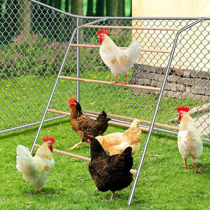 Large Chicken Roosting Bars with Swing (74.4"), Sturdy Metal Chicken Perch for Coop, Heavy Duty Jungle Gym Ladder for Hens, Entertainment Accessories & Toys for Backyard Poultry, Easy to Clean - size: 74.4in x 40.6in