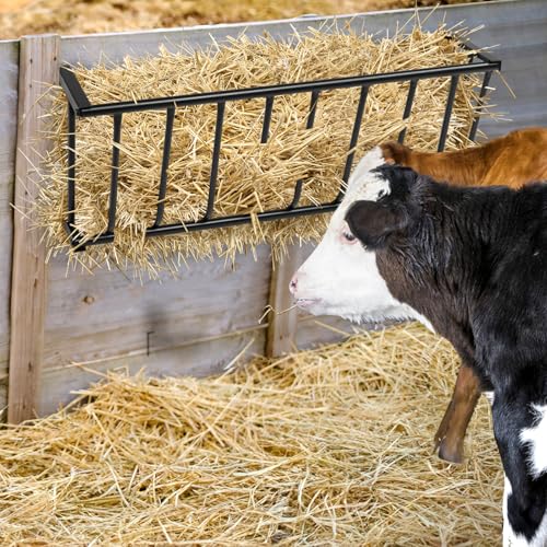 Heavy-Duty Steel Hay Feeder for Livestock – Wall-Mounted Large Capacity Farm Hay Rack with Rust-Resistant Coating