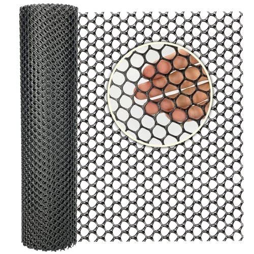 Plastic Wire Mesh Fence 16in x 33Ft Plastic Chicken Wire Mesh for Poultry, Dogs, Rabbit, Snake Barrier & Gardening Versatile Plastic Fencing (16in x 33Ft, Black) - color: Black, size: 16in x 33Ft