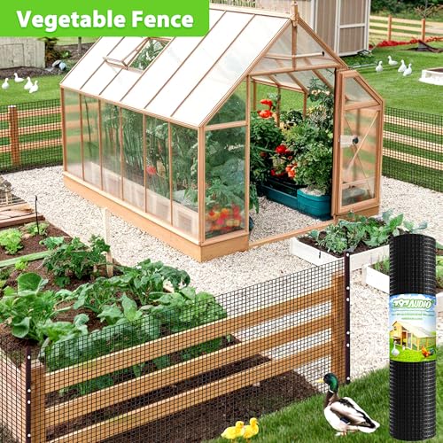 PVC Coated Welded Wire Fence,1 inch 36 in x 50 ft,Chicken Wire,Black Metal Fence Mesh Wire Roll,Garden Fencing Welded Wire Mesh for Pet Enclosures,Vegetable,Poultry and Agricultural Use - color: Black, size: 1"x1" 36inx50ft