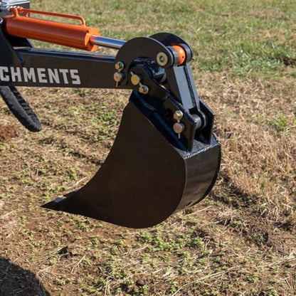 Titan Attachments 8in Wide Backhoe Bucket, 3-Carbon Steel Teeth, Hydraulic Tilt Backhoe & Excavator Attachment - size: 8"