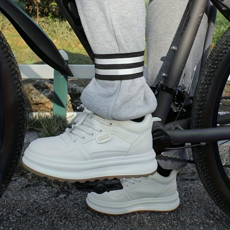 30 Pcs Bicycle Reflective Leg Straps Mountain Bike Pants Cuffs, Night Running Safety Warning Gear, Windproof Cycling Accessorie - color: Black
