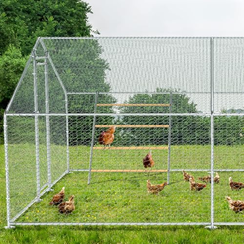YUMEKA 55" Large Chicken Roosting Bars for Coop, Sturdy Metal Chicken Perch Ladder, Wood Roosting Stand for Hens & Roosters, Chicken Run Accessories & Toys for Backyard Poultry