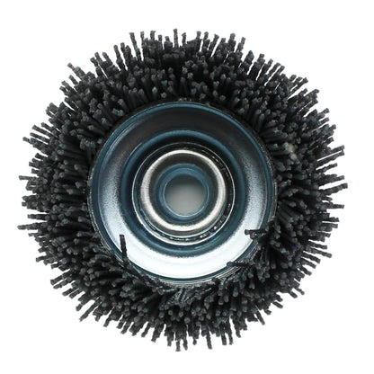 BHA 4" Abrasive Filament Nylon Bristle Cup Brush, 5/8-11 Thread Arbor - Gray (80 Grit)