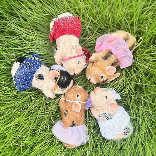 OtardDolls Reborn Piggy Dolls, 5 Inch Full Silicone Soft Lifelike Mini Pig Dolls Mini Realistic Newborn Cute Realistic Animals Pig Toy for Happy Birthday, Christmas