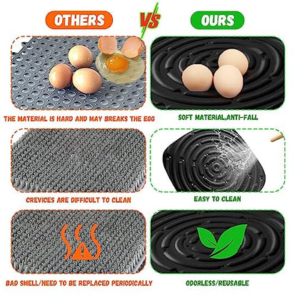 4pcs Chicken Nest Mat, Washable Poultry Nesting Box Pads PVC Water Proof Egg Collector Protector Liners for Laying Eggs Chicken Coop (Black) - color: Black