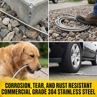 Bionic Steel 150 FT Long Garden Hose with Nozzle, 304 Stainless Steel Metal Water Hose 150ft, Flexible Hose, Kink Free, Lightweight & Durable, Crush Resistant Fitting, Easy to Coil, 500PSI- 2026 Model - size: 150'