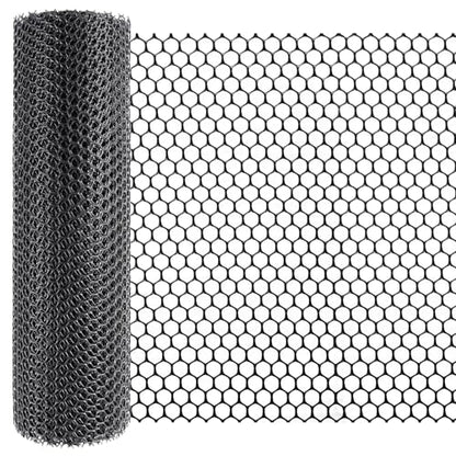 Chicken Wire Fencing Roll 15.7 x 240 in, Black Plastic Garden Mesh | HDPE weather-resistant mesh, easy to cut and install, includes 30 zip ties, for gardens, plant protection, pets and coops - color: Black( Plastic)