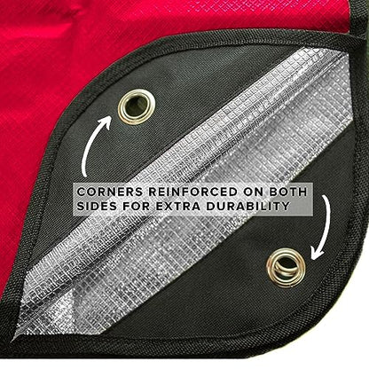 Arcturus All-Weather Outdoor Survival Blanket, Thermal Emergency Blanket, Reflective Heat Tarp with Grommets, Lightweight for Camping, Backpacking, Hiking & Emergency Car Kits, Red, 60x82in - color: Red