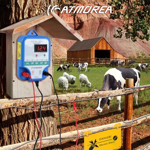 Electric Fence Charger - Multi-Powered, 12 kV 3 Joules High-Power Output Energizer with LED Display, Repels Large Wildlife - Ideal for Livestock, Pet, Poultry, Gardens, Orchards Protection