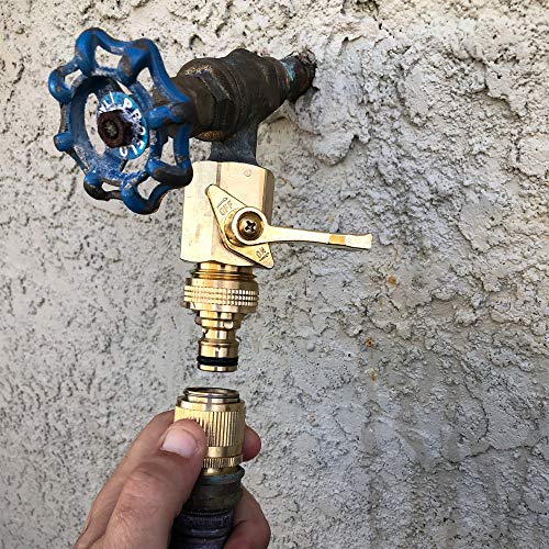 HQMPC Male Garden Hose Quick Connect Solid Brass Quick Connector Garden Hose Fitting Water Hose Connectors 3/4 inch GHT (4 Female+ 4Male) - size: 4 Sets