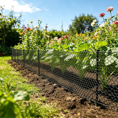 39.4in x 100ft Plastic Garden Fence Roll, 280g Thickened Netting with Cable Ties, Temporary Poultry Fence for Chickens, Dogs, Vegetable Gardens & Backyard Lawn(White) - color: White
