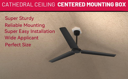 FB900-1 Cathedral Ceiling Fan Angle Mount Box, Mounting Bracket Kit, Fits Angles of 80 or Up, White, 1 Pack