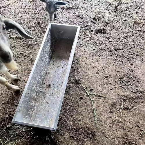 Weatherproof Livestock Feed Troughs, Heavy Duty Goat Trough Feeder Capacity Hay/Feed 32 64 124 Lbs, 20" 40" 76" Long Pasture Hay Feeder for Sheep Farms/Sheds Pen(195cm(76 4/5in)) - size: 195cm(76 4/5in)