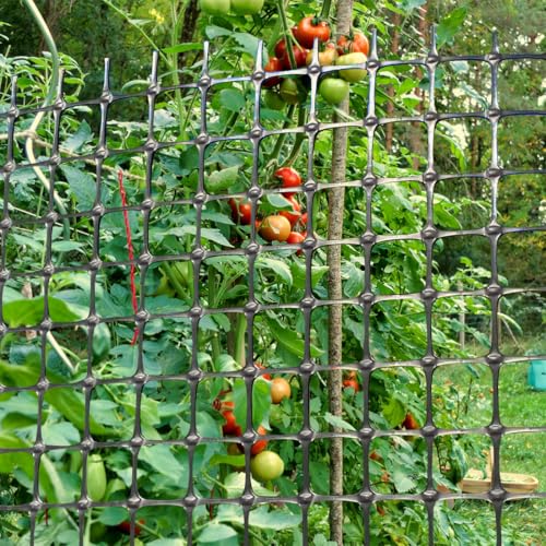 Heavy Duty Plastic Fence Roll 20" x 50' - 0.8x0.8 Inch Chicken Wire Mesh, Reusable Fencing for Garden, Rabbit/Poultry Protection, Balcony & Plant Defense (Black) - size: 20" x 50'