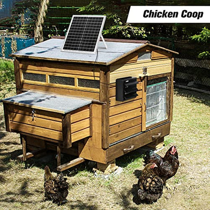 blessny Solar Powered Exhaust Fan, 25W Solar Panel +10" Shutter Ventilation Vent Fan for Outside Greenhouse, Chicken Coop, Shed, Pet House - size: 10" Fan Kit