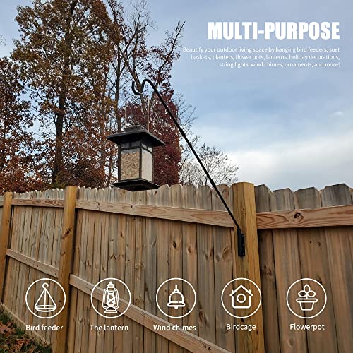 Juegoal Heavy Duty Deck Hook, 25 Inch or 36 Inch Wall Mounted Extended Reach Deck Hook Wall Pole Plant Bracket for Hanging Bird Feeder, Plants, Suet Baskets, Lanterns, Wind Chimes - size: 1 Pack