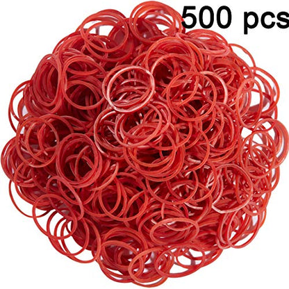 AMUU Rubber Bands size 10 500pcs Red 1inch Small mini Rubber Bands | Elastic Band for Office School Home Elastic Band - color: Red-500pcs