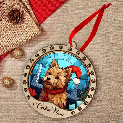 Personalized Australian Terrier Ornament, Australian Terrier Christmas Ornament, Custom Name Australian Terrier Dog Suncatcher for Christmas Tree - color: Australian Terrier