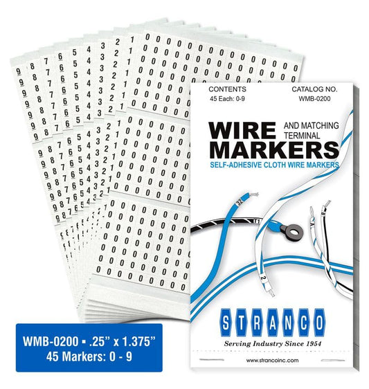 Premium Wire Marker Book Numbered 0-9 for Cable Management, Vinyl-Coated, High-Tack Adhesive, Electric Panel Wire Labels 10 Pages/Book - color: Numbered 0-9, size: Pack of 25