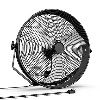 20 Inch High Velocity Wall Mount Fan with Rack, 3 Speed Industrial/Commercial Metal Ventilation Fan - size: 20 Inch, style: 1 Pack