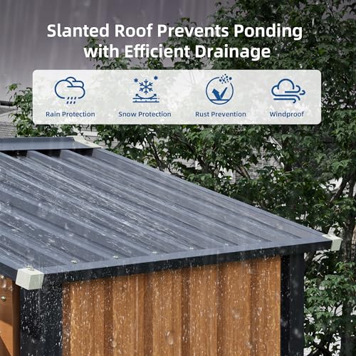 5x3FT Outdoor Storage Shed, Metal Garden Shed with Updated Frame Structure & Double Lockable Doors, Large Tool Shed for Backyard, Patio,Lawn,Utility & Bike Storage - size: 5x3 FT (No Base)