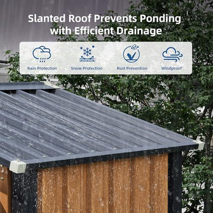 5x3FT Outdoor Storage Shed, Metal Garden Shed with Updated Frame Structure & Double Lockable Doors, Large Tool Shed for Backyard, Patio,Lawn,Utility & Bike Storage - size: 5x3 FT (No Base)