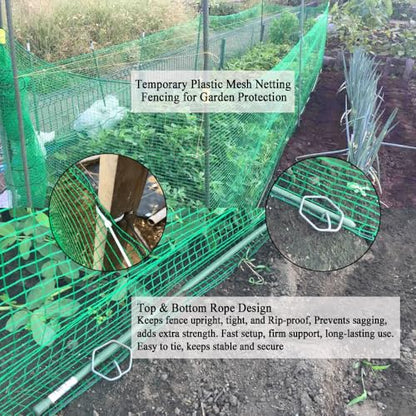 Plastic Garden Fence 5x65 FT Deer Fence Netting, Temporary Mesh Fencing Animal Barrier for Deer, Chicken, Poultry, Pet, Wildlife, Garden Bird Netting for Plant Fruit Tree Vegetable Protection - size: 5x65 FT