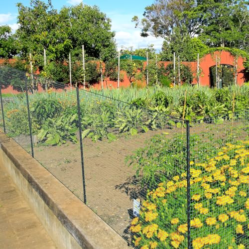 SUNYRISY Garden Mesh Fence Temporary Safety Fencing, 40in x 98.4ft Garden Fence Animal Barrier with Steel Stakes, Fencing Netting for Construction Backyard Chickens Dog Poultry Deer - size: 40in x 98ft